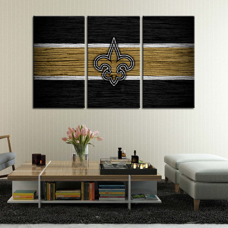 New Orleans Saints Wooden Style Wall Canvas