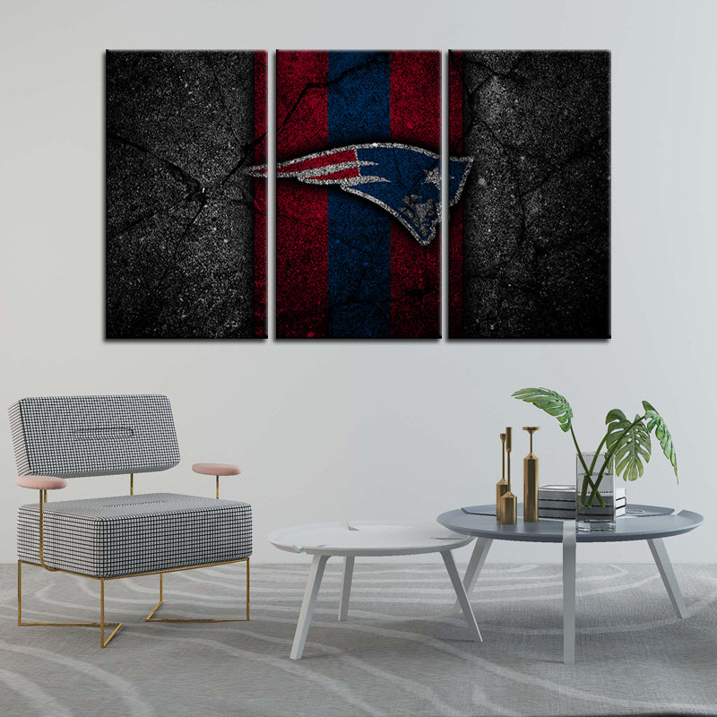 New England Patriots Rock Style Wall Canvas