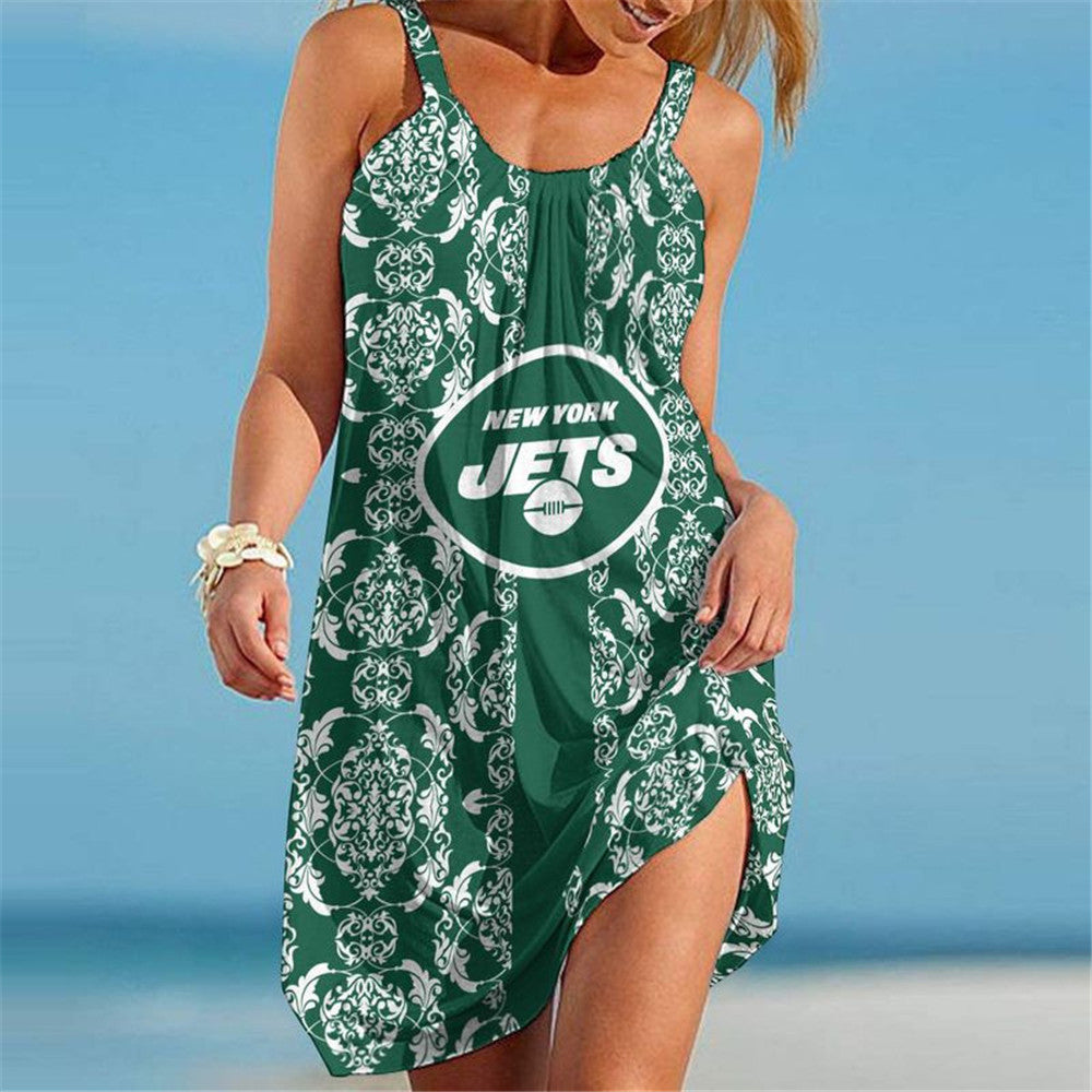 New York Jets Women Casual Beach Dress