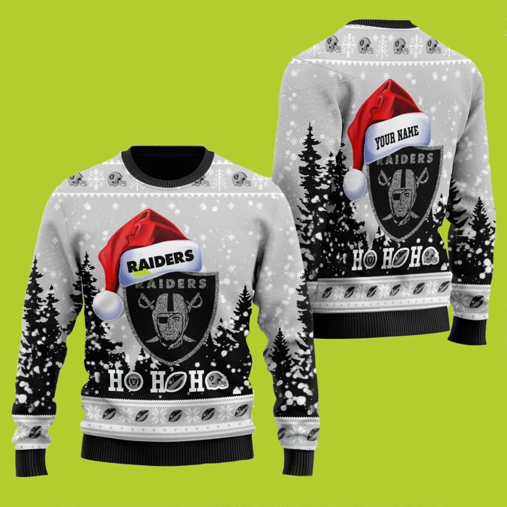 Las Vegas Raiders Ho Ho Ho Ugly Christmas Sweatshirt