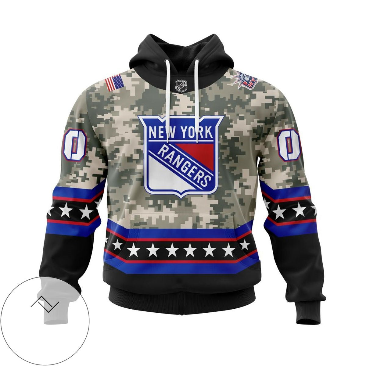 New York Rangers Camouflage Casual Hoodie