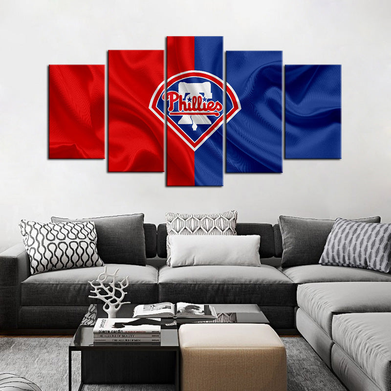 Philadelphia Phillies Fabric Look Wall Canvas