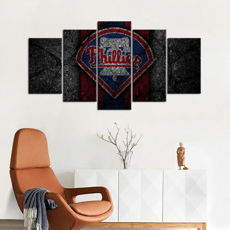 Philadelphia Phillies Rock Style Wall Canvas