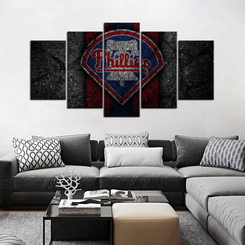 Philadelphia Phillies Rock Style Wall Canvas