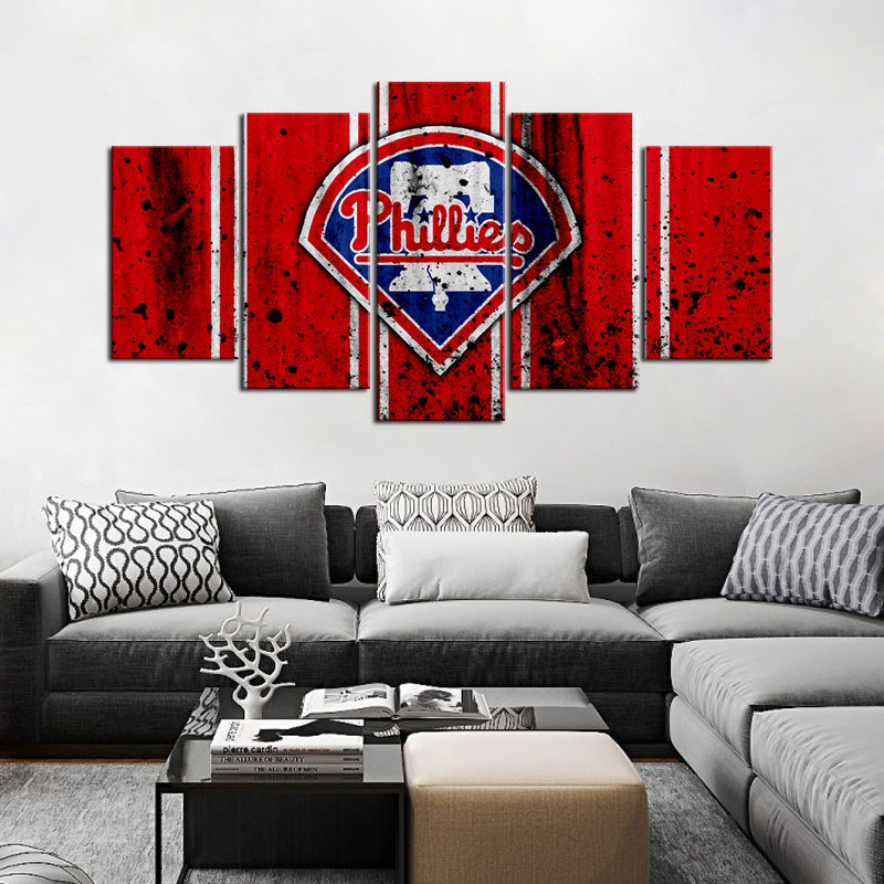 Philadelphia Phillies Rough Look Wall Canvas