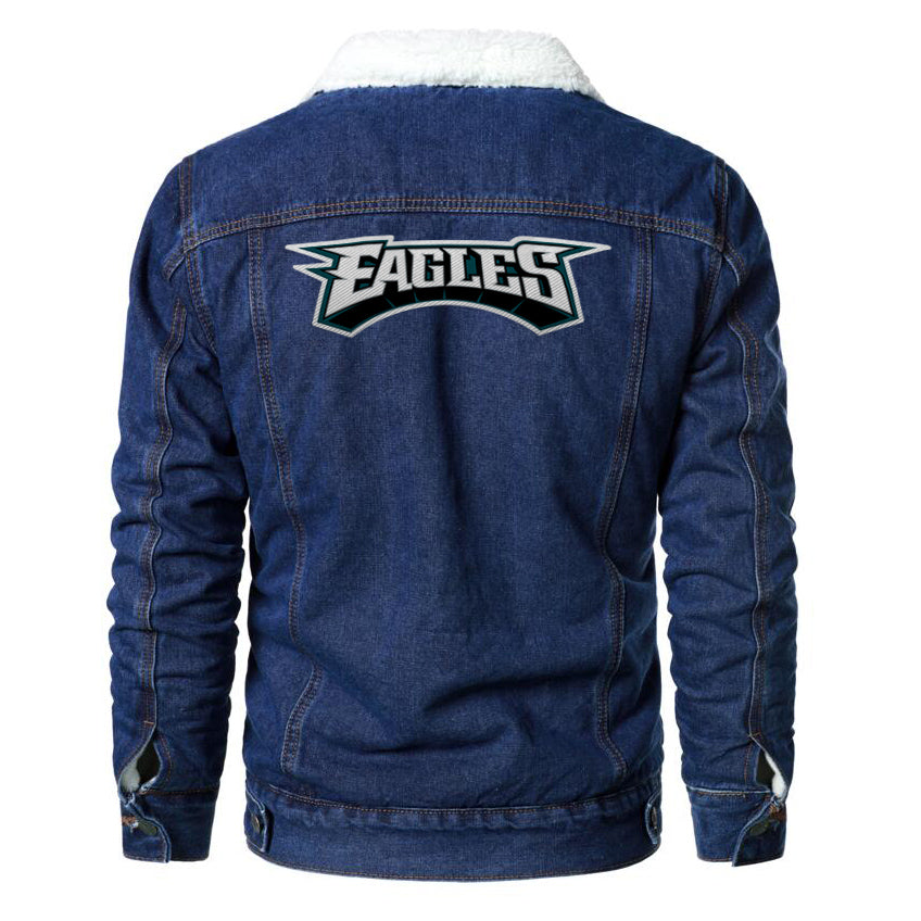 Philadelphia Eagles Fur Denim Jacket