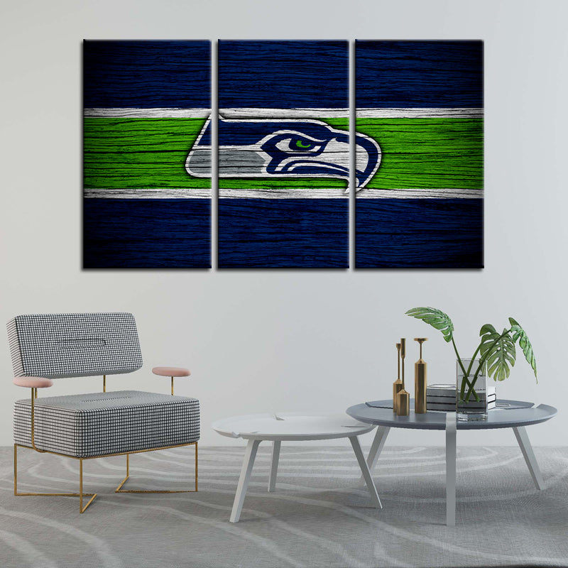 Seattle Seahawks Wooden Look Wall Canvas