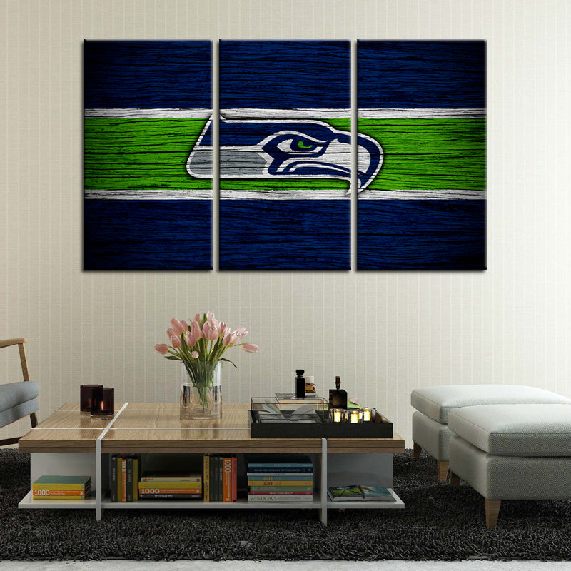Seattle Seahawks Wooden Look Wall Canvas