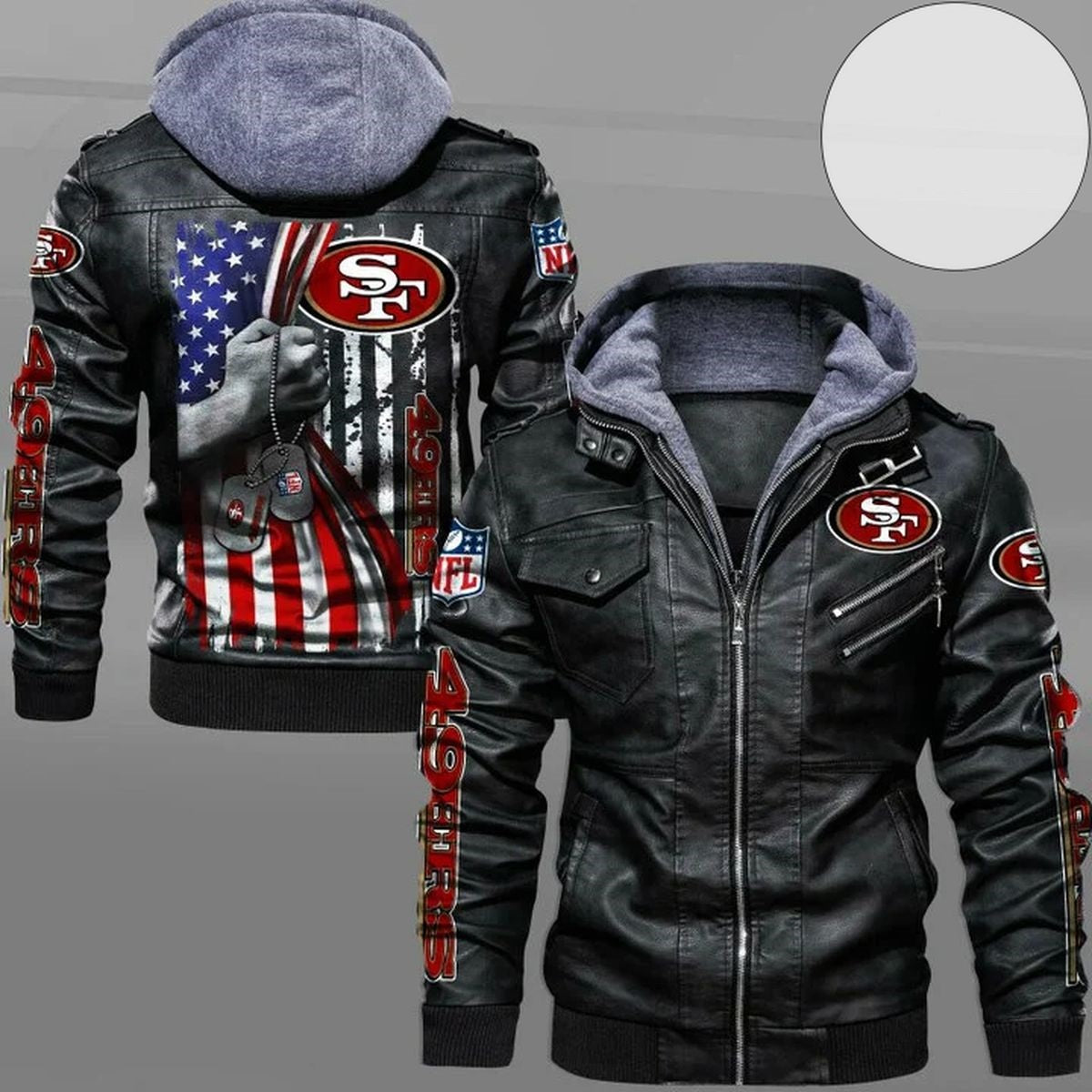 San Francisco 49ers American Flag Leather Jacket