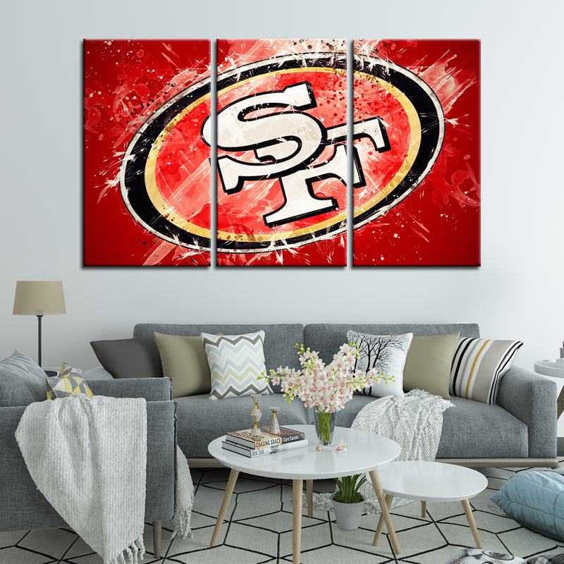 San Francisco 49ers Paint Splash Wall Canvas