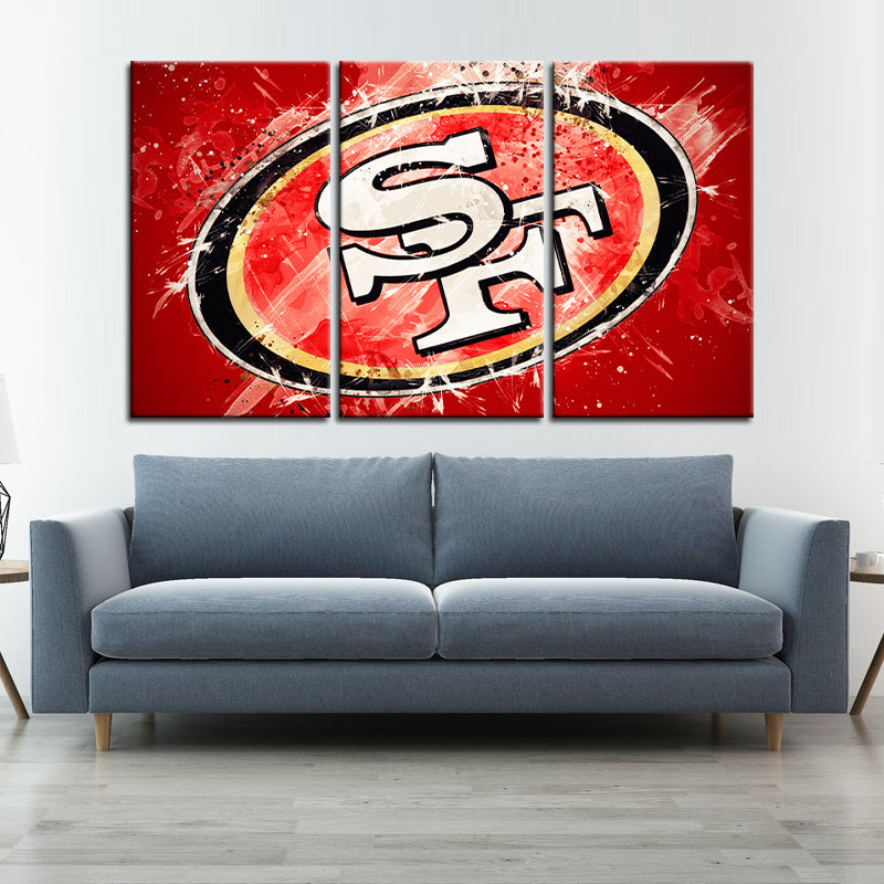 San Francisco 49ers Paint Splash Wall Canvas