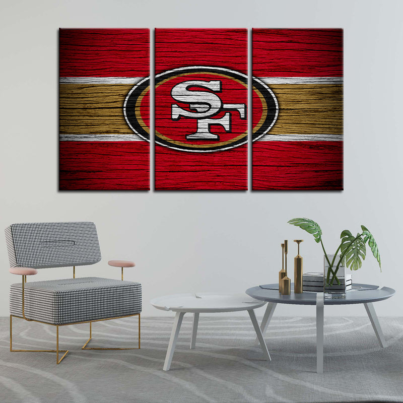 San Francisco 49ers Wooden Look Wall Canvas
