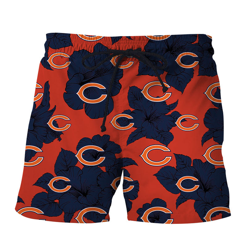 Chicago Bears Tropical Floral Shorts