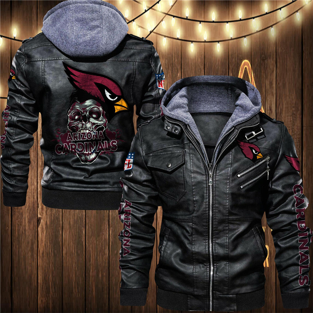 Arizona Cardinals Skull 3D Leather Jacket