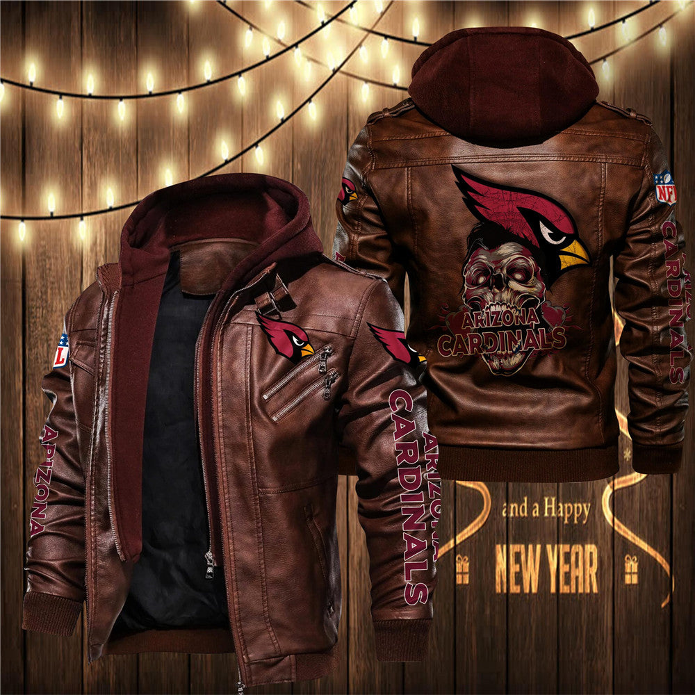 Arizona Cardinals Skull 3D Leather Jacket