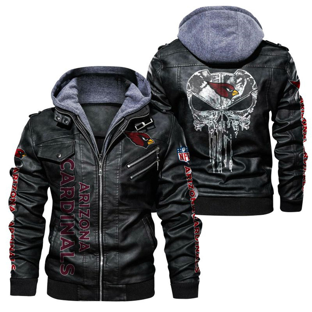 Arizona Cardinals Skull Leather Jacket