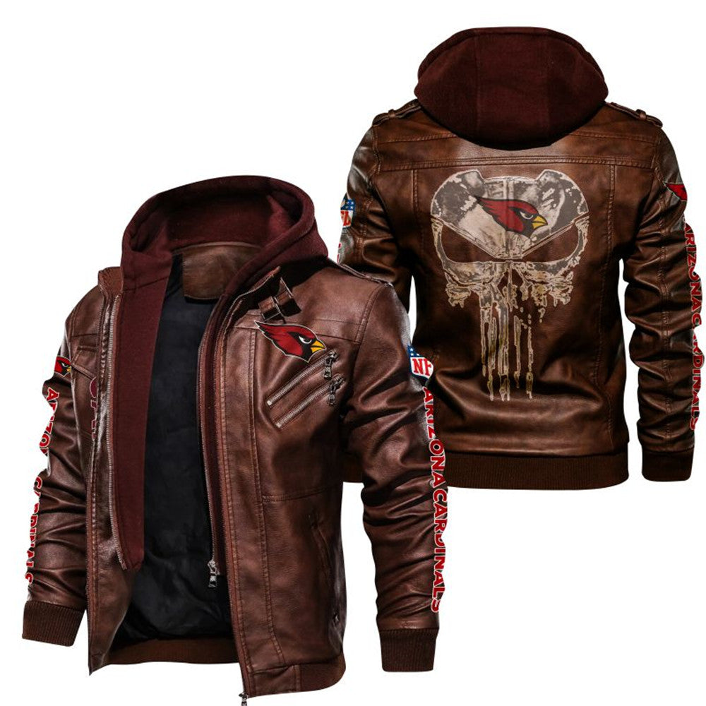 Arizona Cardinals Skull Leather Jacket