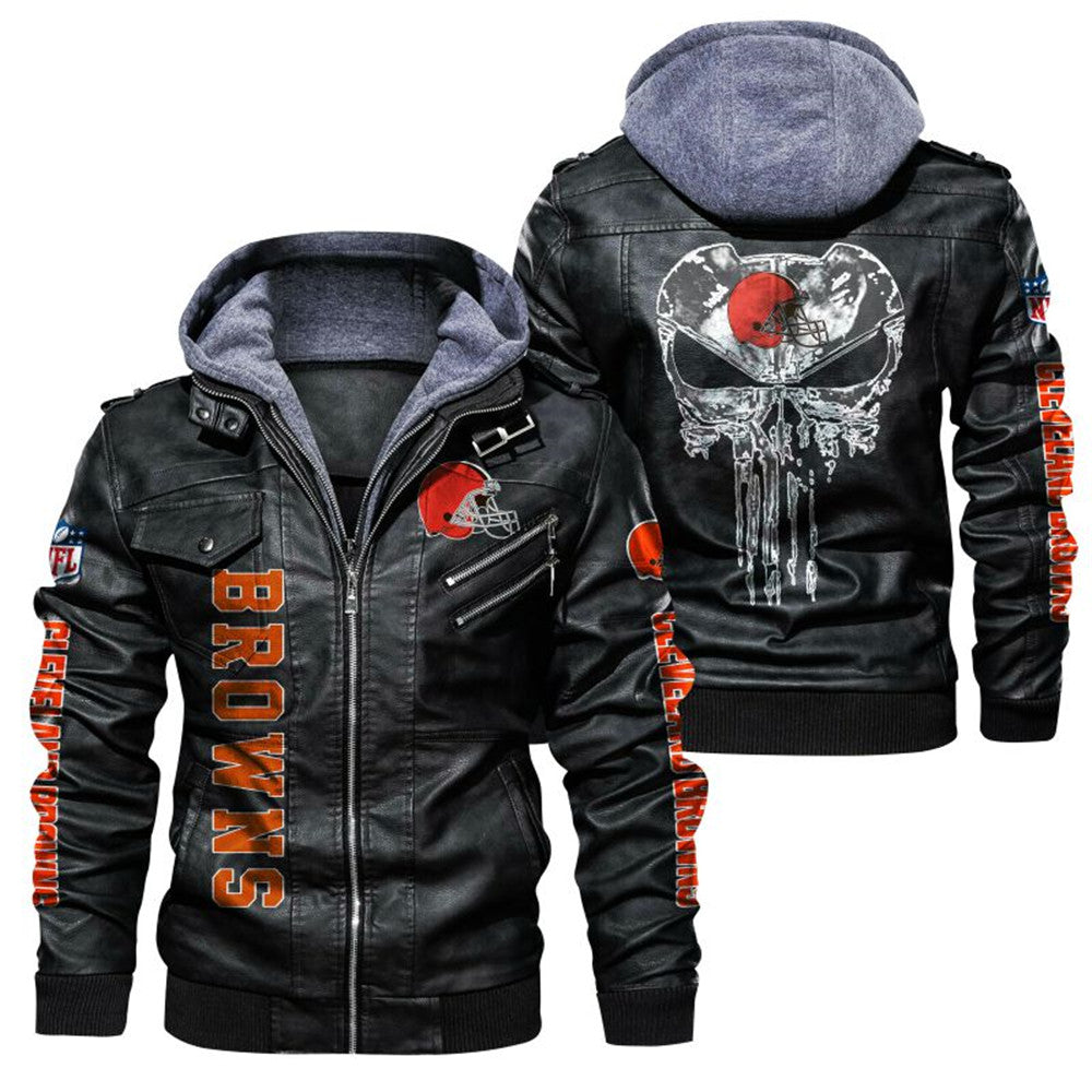 Cleveland Browns Skull Leather Jacket