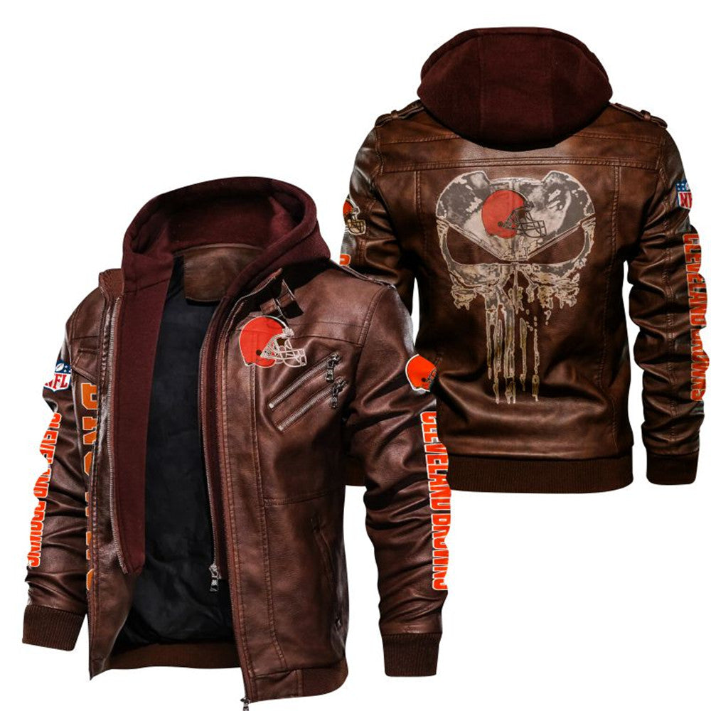 Cleveland Browns Skull Leather Jacket