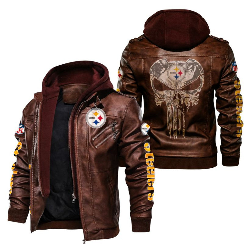 Pittsburgh Steelers Skull Leather Jacket