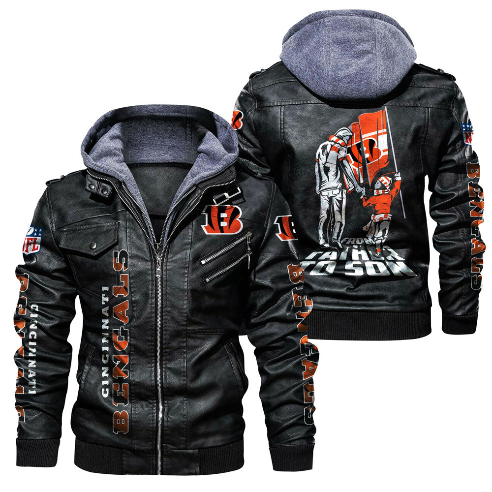 Cincinnati Bengals From Father to Son Leather Jacket