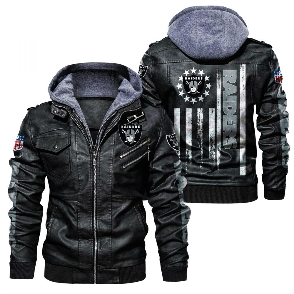 Las Vegas Raiders Flag Leather Jacket