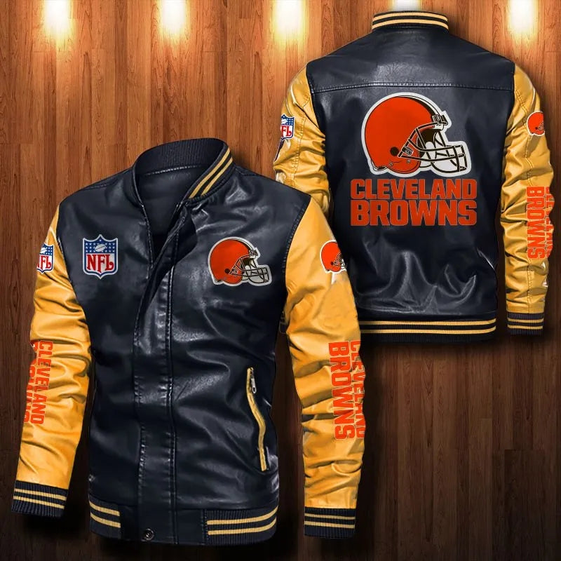 Cleveland Browns Casual 3D Letterman Jacket – SportsDexter