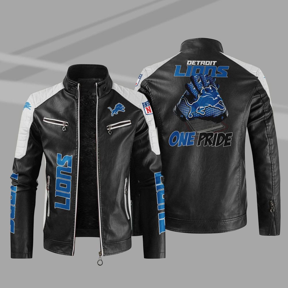 Detroit Lions Casual Leather Jacket