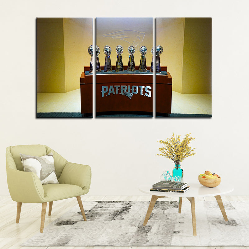 New England Patriots Superbowl Trophy Wall Canvas