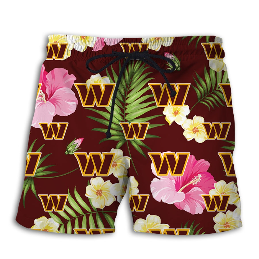 Washington Commanders Summer Floral Shorts