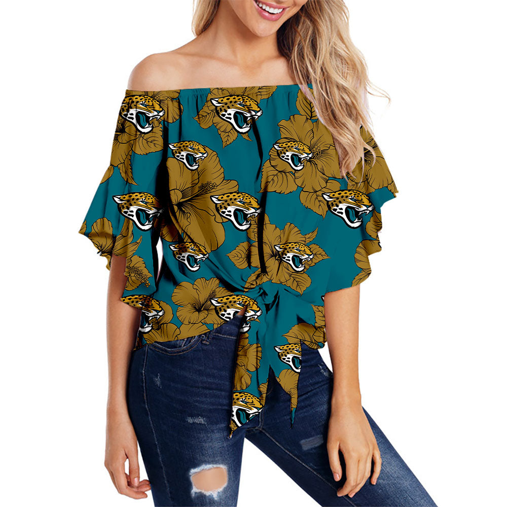 Miami Dolphins Women Tropical Floral Strapless Shirt