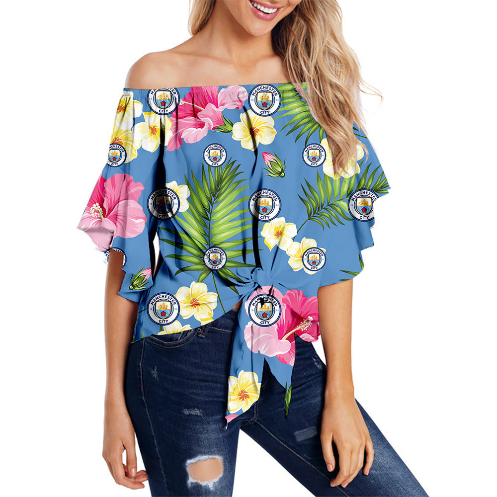 Manchester City FC Women Summer Floral Strapless Shirt