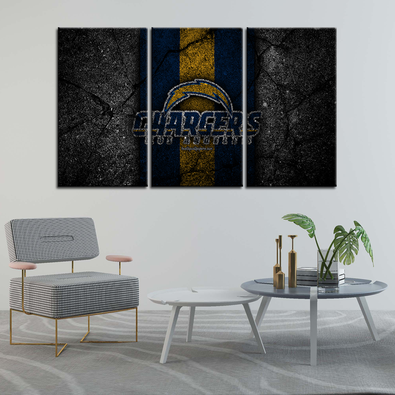 Los Angeles Chargers Rock Style Wall Canvas