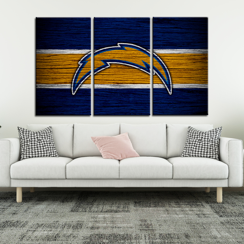 Los Angeles Chargers Wooden Look Wall Canvas