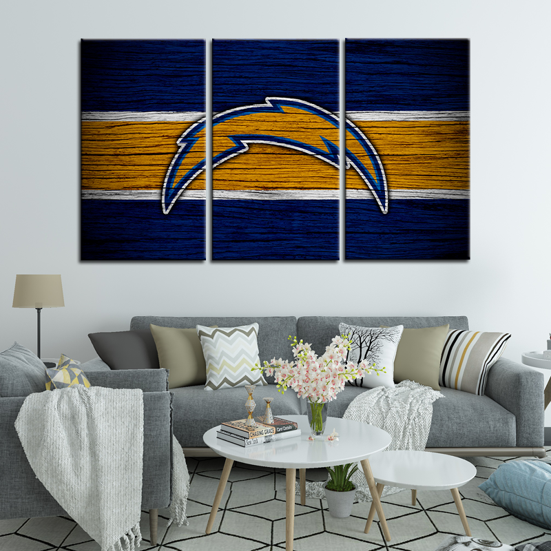 Los Angeles Chargers Wooden Look Wall Canvas