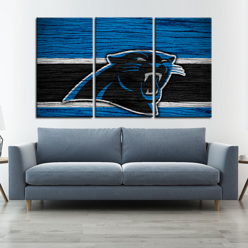 Carolina Panthers Wooden Look Wall Canvas