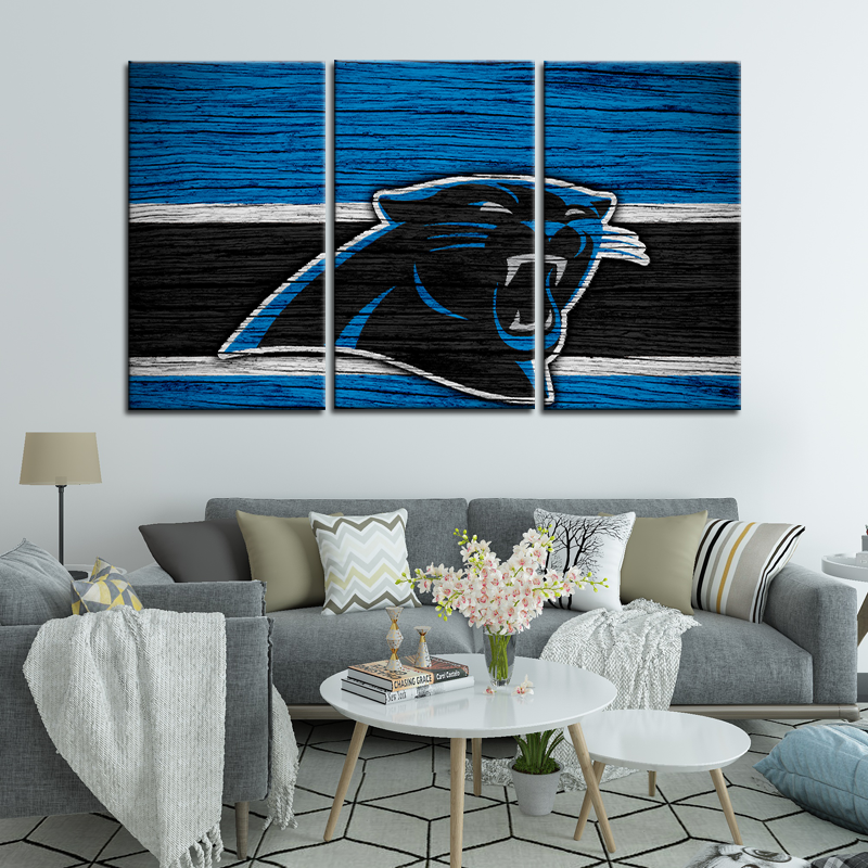 Carolina Panthers Wooden Look Wall Canvas