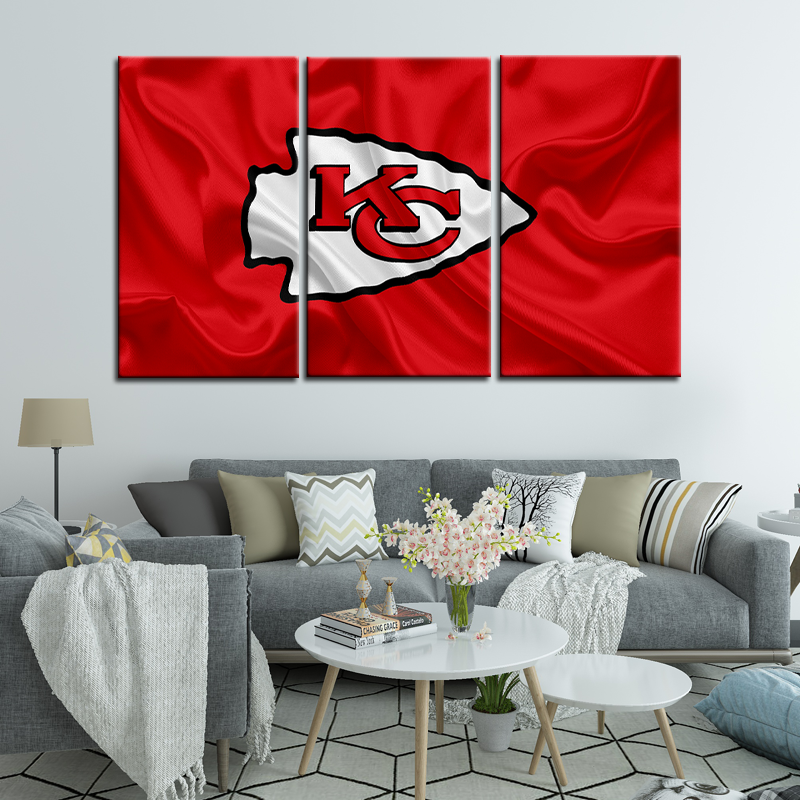 Kansas City Chiefs Flag Look Wall Canvas