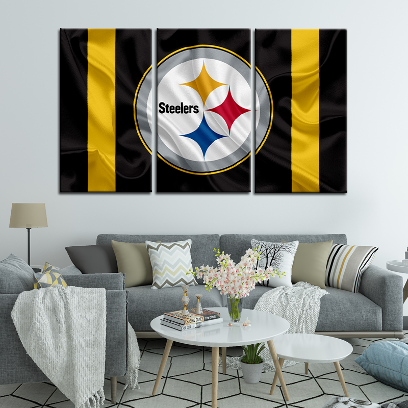 Pittsburgh Steelers Fabric Flag Look Wall Canvas