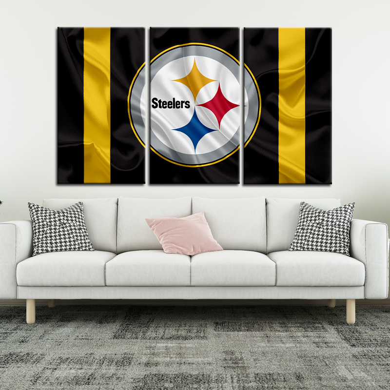 Pittsburgh Steelers Fabric Flag Look Wall Canvas