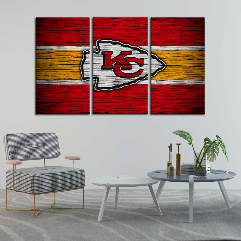 Kansas City Chiefs Wooden Look Wall Canvas