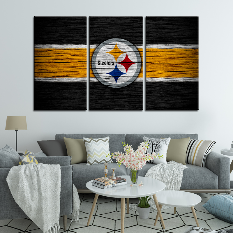 Pittsburgh Steelers Wooden Look Wall Canvas