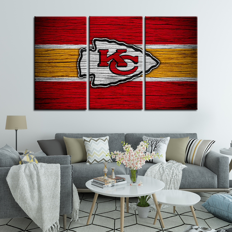 Kansas City Chiefs Wooden Look Wall Canvas