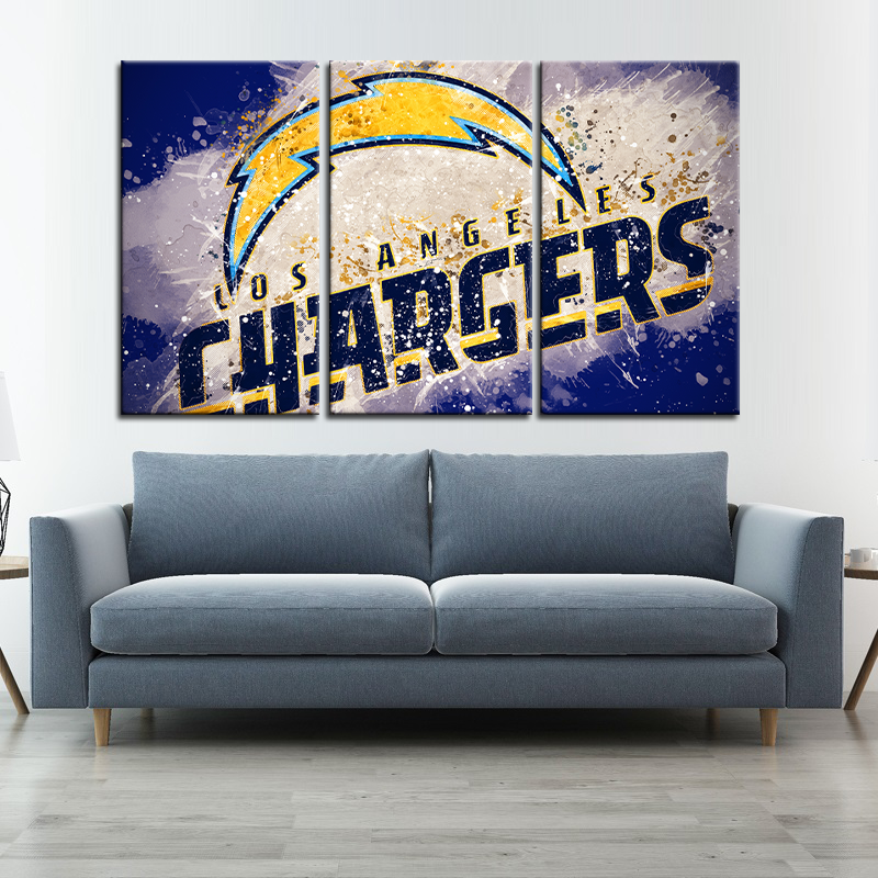 Los Angeles Chargers Paint Splash Wall Canvas