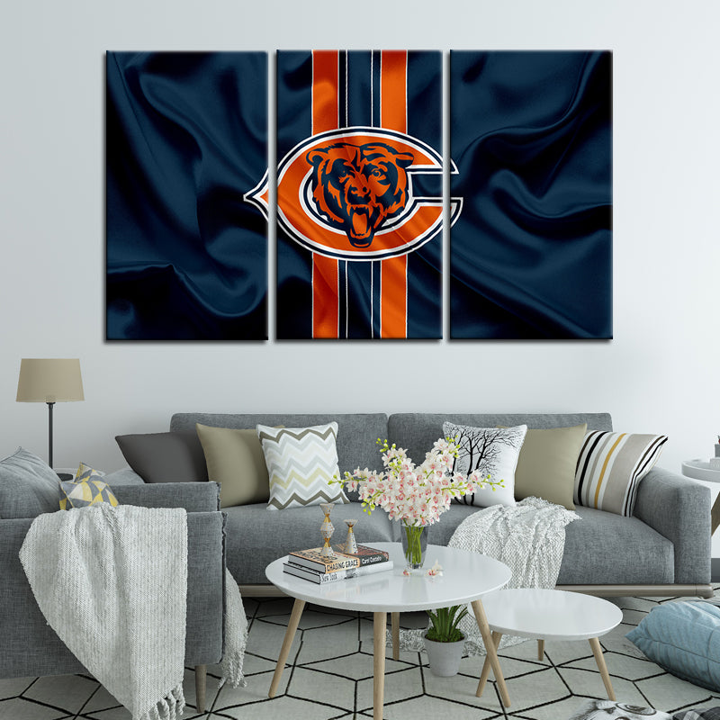 Chicago Bears Fabric Look Wall Canvas