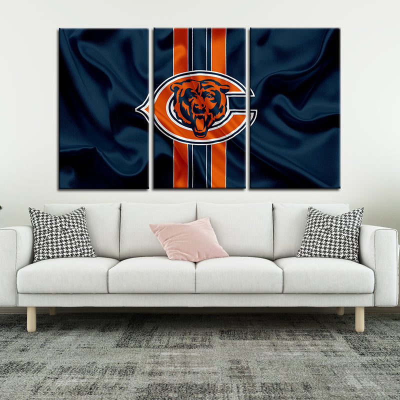 Chicago Bears Fabric Look Wall Canvas