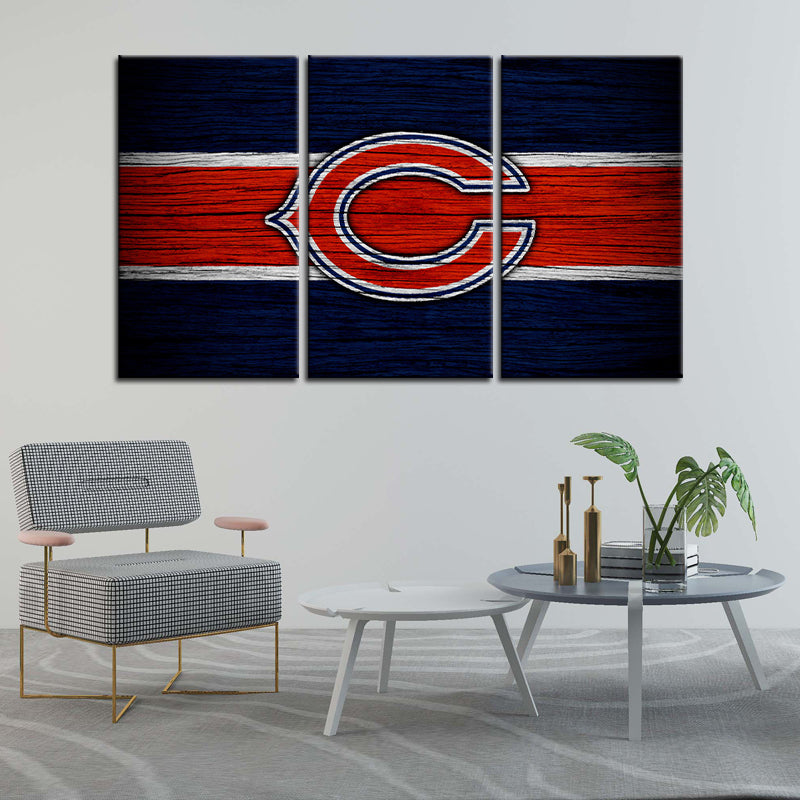 Chicago Bears Wooden Style Wall Canvas