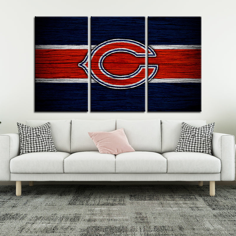 Chicago Bears Wooden Style Wall Canvas