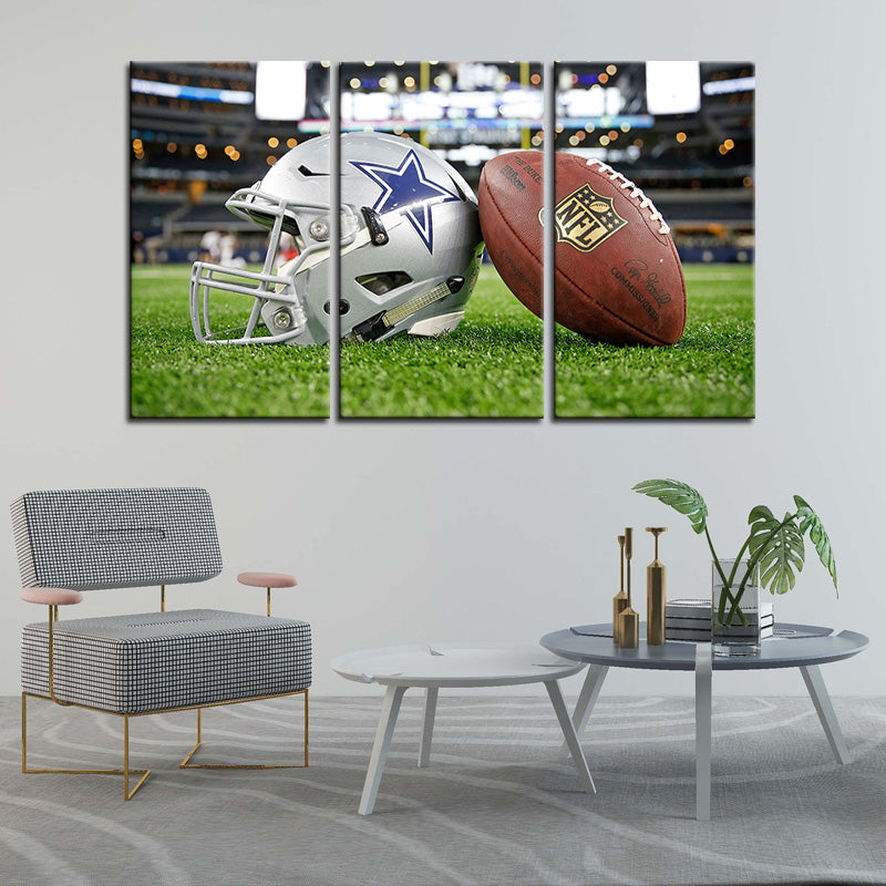 Dallas Cowboys Football & Helmet Wall Canvas