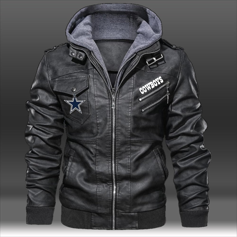 Dallas Cowboys Helmet 3D Leather Jacket